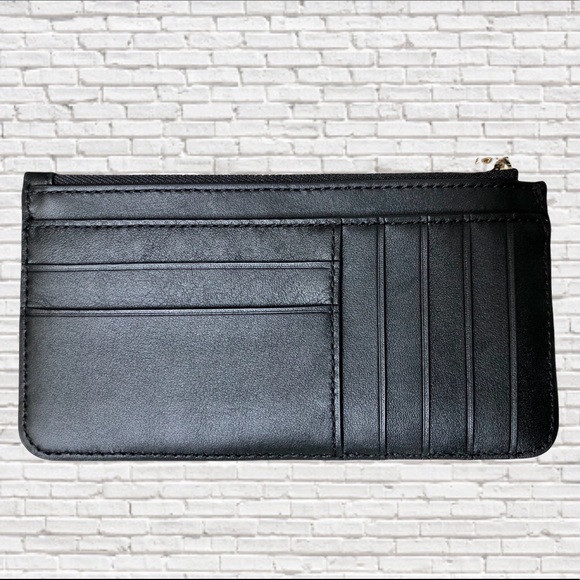 KATE SPADE • Cardholder Wallet in Smooth Quilted Black Leather - Picture 2 of 3